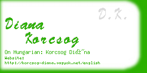 diana korcsog business card